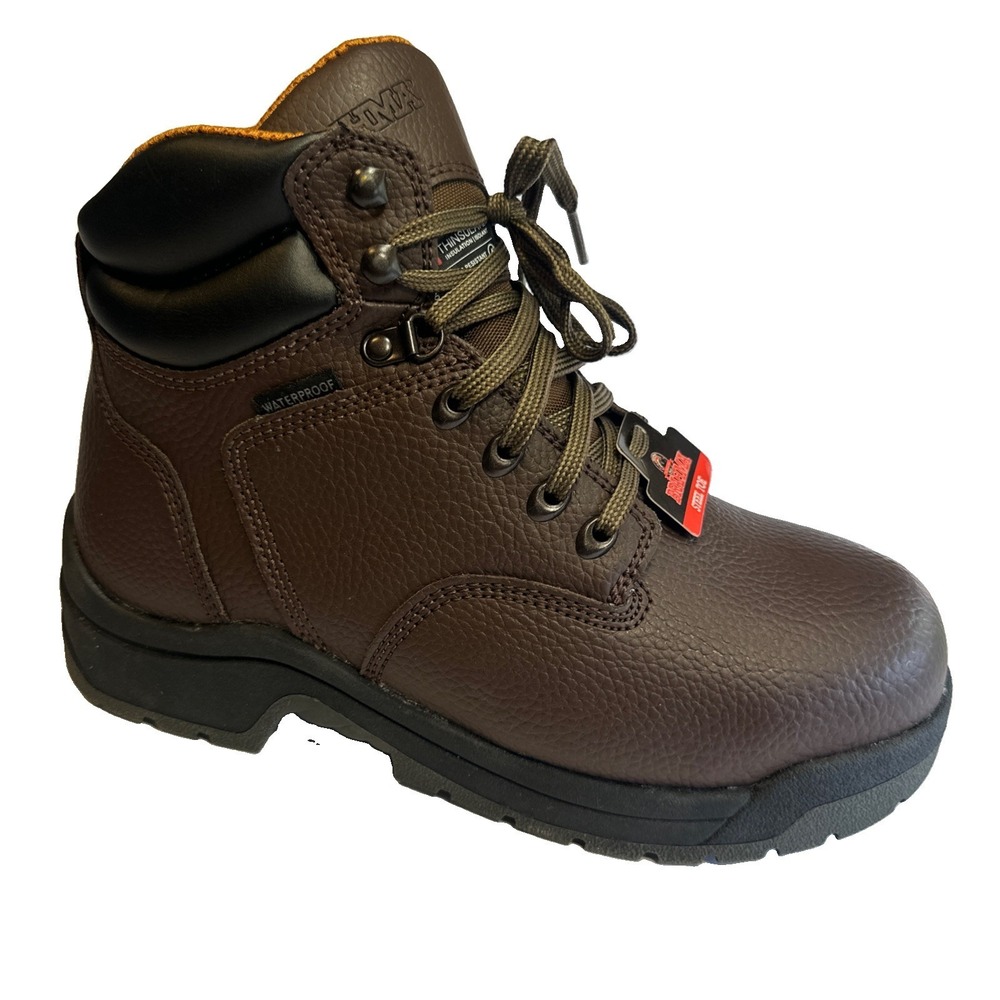 Brahma Brown Waterproof Work Boot with Black Collar